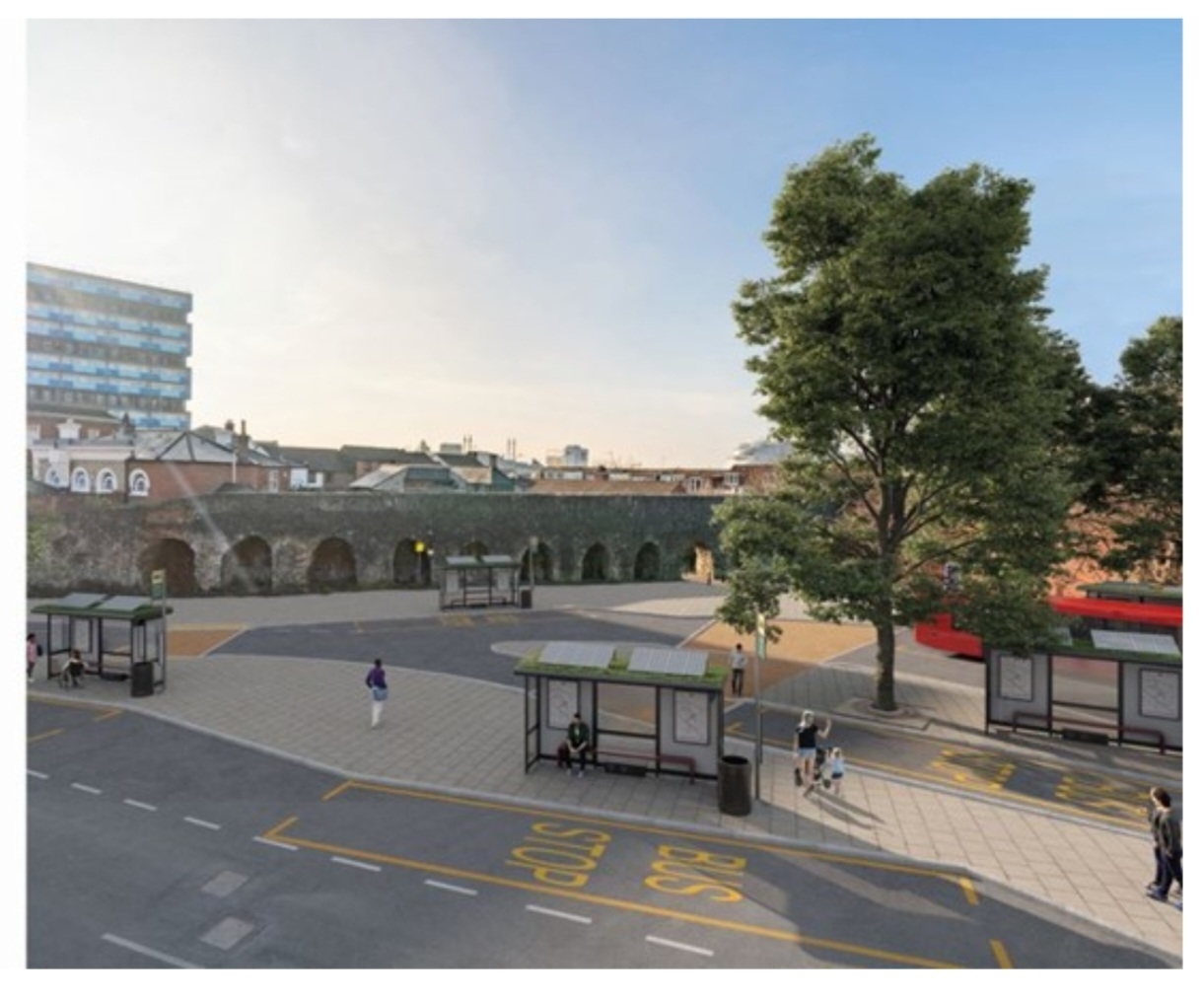 An Artists Impression of the new Albion Place Bus Hub